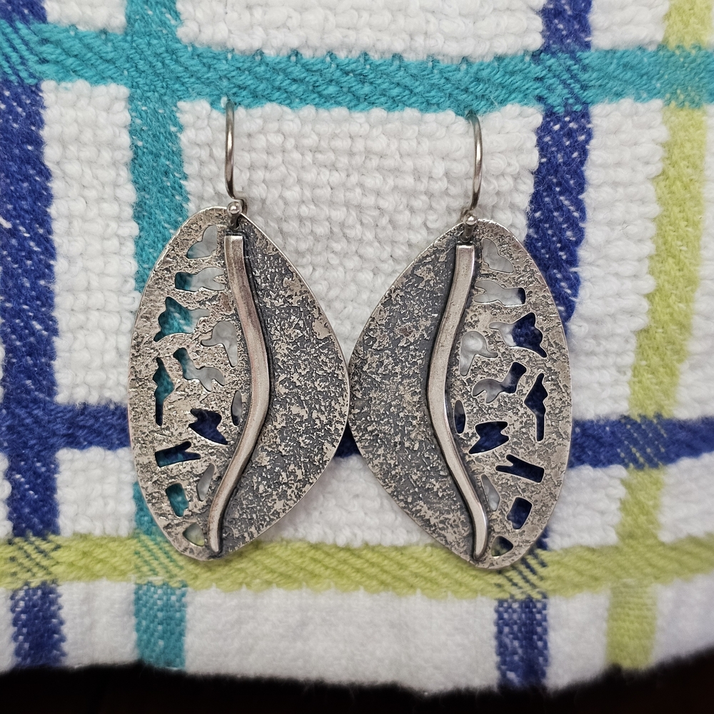 Silpada Silver Leaf Drop Earrings 925 Silver - Picture 8 of 13